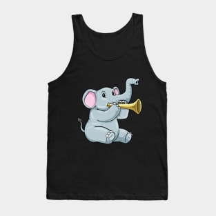 Beautiful elephant is playing the trumpet Tank Top